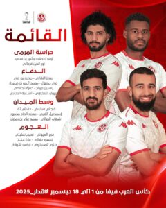 أبرزهم معلول وبن رمضان.. قائمة منتخب تونس النهائية المشاركة في كأس العرب 2025