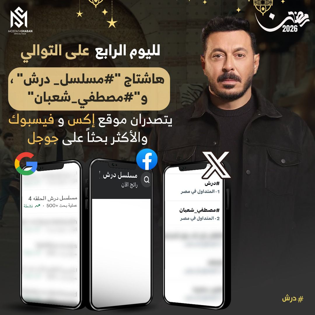 لليوم الرابع على التوالي.. مصطفى شعبان يتصدر التريند بمسلسل درش